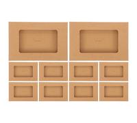 OUNONA Windowed Kraft Paper Postcard Box 10Pcs Envelop Storage Container for Mailing Annual Reports and Literature
