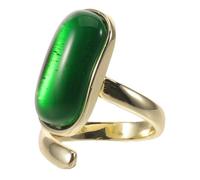 OUNONA Women Imitation Emerald Green Stacking Ring, Chunky Ethereal French Retro Jewelry for Romantic Celebrations and Special Occasions