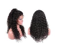 OUNONA Women Small Curly Lace Front Wig Black Elastic Net Hair Cover African American Style Hair Accessories Suitable for Daily Wear
