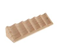OUNONA Wood Essential Oil Holder Stand 6 Slot Slanted Design for Easy Access Stable Triangular Structure Aromatherapy Oil Bottle Display Shelf for Desktop Organization
