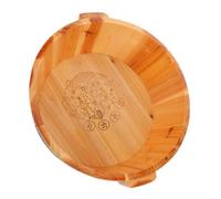 OUNONA Wooden Foot Soaking Tub and Portable Handles with Smooth Handcrafted Finish Pedicure Spa Basin for Soothing Feet for Home and Traveling Use