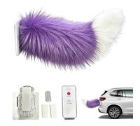 OUOAENR Remote Control Wagging Tail, Rechargeable Plush Animal Moving Tail, with 2 Swinging Modes, Universal Fit for Cars, Scooters & Motorcycles, Fancy Dress Cosplay Prop for Kids & Adults (Purple)