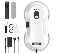 OUOAENR Window Cleaning Robot 5600Pa, Automatic Window Cleaner with 35ml Water Tank and Remote Control, One-sided Spraying System, Smart Navigation, 3 Cleaning Routes, Edge Detection, 10 Cloths