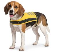 OUOBOB Breathable Mesh Dog Safety Vest, High-Vis Reflective Adjustable Vest for Night Walking & Summer, Easy Fit with Magic Tape (XS, Yellow)