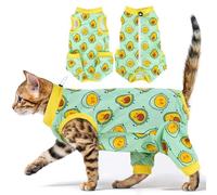OUOBOB Cat Recovery Suit with Hind Legs, Breathable Post-Surgery Onesie for Abdominal Wounds, Anti-Licking Pet Surgical Pajamas - E-Collar Alternative for Female Cats (Green, L)