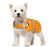 OUOBOB Cooling Vest for Small Dogs - Breathable & Adjustable Mesh Dog Jacket with Reflective Strips | Keep Your Pet Cool and Safe on Summer Walks (Orange, S)