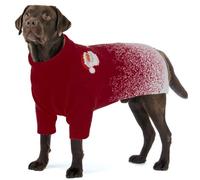 OUOBOB Dog Christmas Jumper, Cozy Knit Xmas Turtleneck Pet Outfit with Santa & Snowflakes, Warm Holiday Sweater for Medium Large Extra Large Dogs - Red 3XL