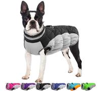 OUOBOB Dog Coat - Winter Jacket with Harness, Waterproof & Reflective, Windproof & Puffer, Black L