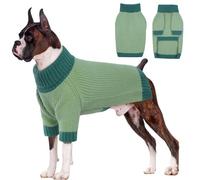OUOBOB Dog Jumper, Dog Jumpers Large Size Dog Girls Boys, Thermal Turtleneck Knitted Dog Jumper, Dog Ugly Christmas Jumper, Warm Sweater Winter Clothes Knitwear Great Dane, Doberman (Green 4XL)
