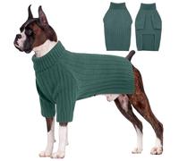 OUOBOB Dog Jumper, Extra Large Dog Jumper, Christmas Pet Jumpers Large Breed, Turtleneck Jumpers Knitwear Boys Girls, Classic Cable Knit Dogs Pullover Jumper, Great Dane, Doberman (Green 4XL)