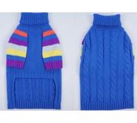 OUOBOB Dog Jumper for Extra Giant Breeds, Knitted High Neck Sweater with Striped Sleeves, Breathable & Elastic Fabric,Warm Thick Christmas Dogs Sweater, St Bernard, Great Dane, Blue 5XL