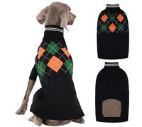 OUOBOB Dog Jumper for Large Girls Boys Dogs, Turtleneck Pullover Winter Dog Vest, Christmas Outfits, Pet Sweatshirt Apparel Knitwear, Golden Retriever, Labrador, Rottweiler, Black, 4XL