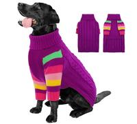 OUOBOB Dog Jumper, Large Turtleneck Pullover Winter Green Vest, Christmas Outfits, Pet Sweatshirt Apparel Knitwear for Girls Boys, Golden Retriever, Labrador, Rottweiler XL