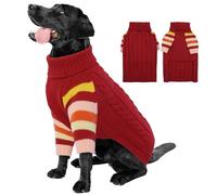 OUOBOB Dog Jumper, Large Turtleneck Pullover Winter Vest, Christmas Outfits, Pet Sweatshirt Apparel Knitwear for Girls Boys, Golden Retriever, Labrador, Rottweiler XXL