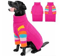 OUOBOB Dog Jumper, Large Turtleneck Pullover Winter Vest, Christmas Outfits, Pet Sweatshirt Apparel Knitwear for Girls Boys, Golden Retriever, Labrador, Rottweiler XXXL