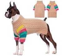 OUOBOB Dog Jumper, Large Turtleneck Pullover Winter Vest for Girls Boys, Christmas Outfits, Pet Sweatshirt Apparel Knitwear, Great Dane XXXXL