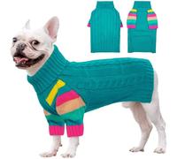 OUOBOB Dog Jumper - Medium Dog Turtleneck Pullover Vest, Christmas Outfit for Boys & Girls - Frenchie, Beagle, Boston Terrier