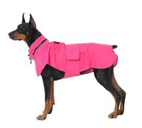 OUOBOB Dog Raincoat for Extra Large Dogs with Hood, Waterproof Dog Rain Jacket with Leash Hole, Reflect Strips, Ideal for Rainy Walks, Hiking, Camping Saint Bernard & Newfoundland - Pink XXXXL