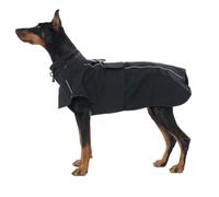 OUOBOB Dog Raincoat for Extra Large Dogs with Hood, Waterproof Dog Rain Jacket with Leash Hole, Reflect Strips, Ideal for Rainy Walks, Hiking，Camping Saint Bernard & Newfoundland - Black XXXXL