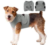 OUOBOB Dog Recovery Suit for Chest Surgery | Soft & Breathable Post-Op Vest with Cross Back Straps | Anti-Lick Wound Protector for Dogs & Cats | Adjustable Fit, Alternative to E-Collar (Grey, XS)