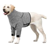 OUOBOB Dog Surgery Recovery Suit - Ideal for Front Leg Surgery & Chest Wound Healing, Soft Breathable Post-Op Suit with Elbow Pads, Stop Licking Cone Alternative, Grey, XL