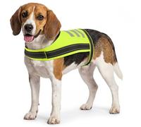 OUOBOB High-Visibility Dog Safety Vest, Breathable Mesh & Reflective for Night Walks, Adjustable Magic Tape Fit for Summer (M, Green)