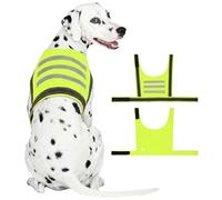 OUOBOB High-Visibility Dog Vest for Night & Summer, Breathable Mesh Reflective Safety Coat with Adjustable Magic Tape (L, Green)