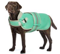 OUOBOB Large Dog Cooling Vest, Breathable Adjustable Mesh Jacket - Reflective & D-Ring for Safety, Ideal for Hot Weather, Walking, Hiking (Green, XL)