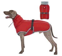 OUOBOB Large Dog Winter Coat, Waterproof & Windproof Dog Snowsuit with Fleece Lined, Reflective, Golden Retriever Red XXL