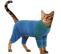 OUOBOB Sticky Hair Cat Clothes,Cat Recovery Suit Cat Pajamas for Cats Only, Sphynx Hairless Cats Sweater, Kitten Hair Sticky Onesie Cat Turtleneck, Anti-Licking or Skin Disease Recovery Suit for Cats