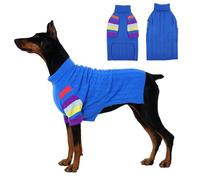 OUOBOB Sweaters for Large Size Dogs Winter, Turtleneck Extra Large Dog Sweater for Dogs Male Female, Thick Warm Christmas Dog Cold Sweater, Sweaters for Doggie Doberman, German Shepard (Blue XXXL)