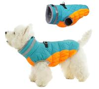 OUOBOB Warm Dog Jackets for Small Dogs, Waterproof Dog Coat with Harness Built in, Zipper Clousure, Fleece Lining for Cold Weather, Small Pet Winter Clothes for Shih Tzu, Yorkshire, Bichon - S