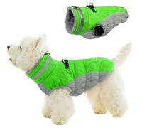 OUOBOB Warm Dog Jackets for Small Dogs, Waterproof Dog Coat with Harness Built in, Zipper Clousure, Fleece Lining for Cold Weather, Small Pet Winter Clothes for Shih Tzu, Yorkshire, Bichon - S