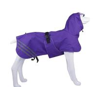OUOBOB Waterproof Dog Coat for Large Breeds - Purple, XL | Lightweight Breathable Dog Rain Mac with Reflective Strips & Adjustable Design | Keep Your Furry Friend Dry on Rainy Day Walks