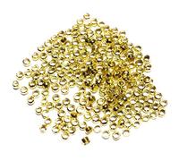 OUOULAJY 1000 Pieces 2x2 mm Stopper Clip Beads Charms DIY Necklace Bracelet Golden