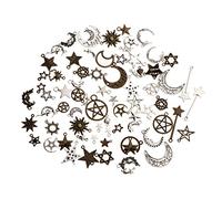 OUOULAJY 100g Assorted Moon Stars Charms Bulk Pendant Jewelry Finding DIY Accessories