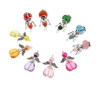 OUOULAJY 10x Mixed Silver Angel Butterfly Wings Charms Pendants Faceted Beads Type 2