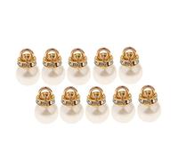 OUOULAJY 10x Round ABS Imitation Pearl Charm Pendant for Jewelry DIY Making 10 mm 10 mm 10 Pcs