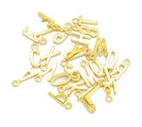 OUOULAJY 26x Alphabet A-Z Letters Metal DIY Charm Jewelry Finding Accessory