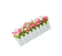 OUOULAJY Artificial Flower Simulation Plants Fence Flower Pot Fake Basket for Office Table Centerpiece Home Arrangement Decor Pink 30 cm