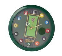 OUOULAJY Billiard Pool Ball Wall Clock Wall Decoration for Pool Hall Snooker Game Bar Green 29.5 cm