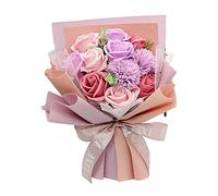 OUOULAJY Carnation Soap Bouquet Flower Decor Gift for Mother Valentine's Day Purple C