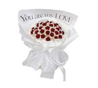 OUOULAJY DIY Simulation Rose Bouquet Artificial Flowers Eternal Blessing 52pcs flowers Red 52 pcs flowers