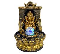 OUOULAJY Elephant Buddah Statute Tabletop Fountain Lucky Feng Shui for Home Office