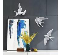 OUOULAJY Nordic Resin Swallows Birds Wall Decor Garden Living Room Ornament To right