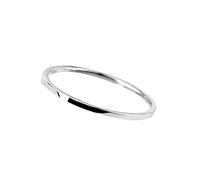 OUOULAJY Simple Design 1 mm Smooth Thin Stainless Steel Ring Women Man Boy Girl Hand Jewelry Christmas Engagement Gift Silver US 3#