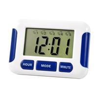 OUOULAJY Stay On Schedule Digital Alarm Clock With 5 Timers ABS And Can Switch Between 12 Hour Or 24-hour Time Systems white blue