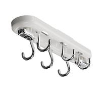 OUOULAJY Under Cabinet Hook 360 Degree Rotation Organizer Mug Rack for Home Tie Cups White