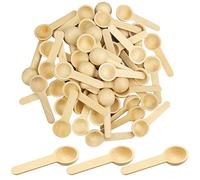 oupados 50pcs Small Wooden Spoons, Wooden Condiment Spoon, Natural Wood Small Salt Scoop Spoon Set for Seasoning Sugar Coffee Jam Honey Ice Cream Spices(6.8 x 2.4 x 1cm)