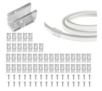 Oupdate 100PCS LED Neon Strip Light Clips 6x12mm, Indoor/Outdoor, White LED, Mounting Clips for DIY Neon Signs & Lighting
